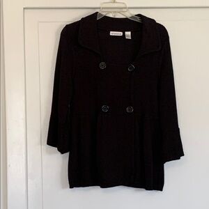 Black Double-Breasted Sweater